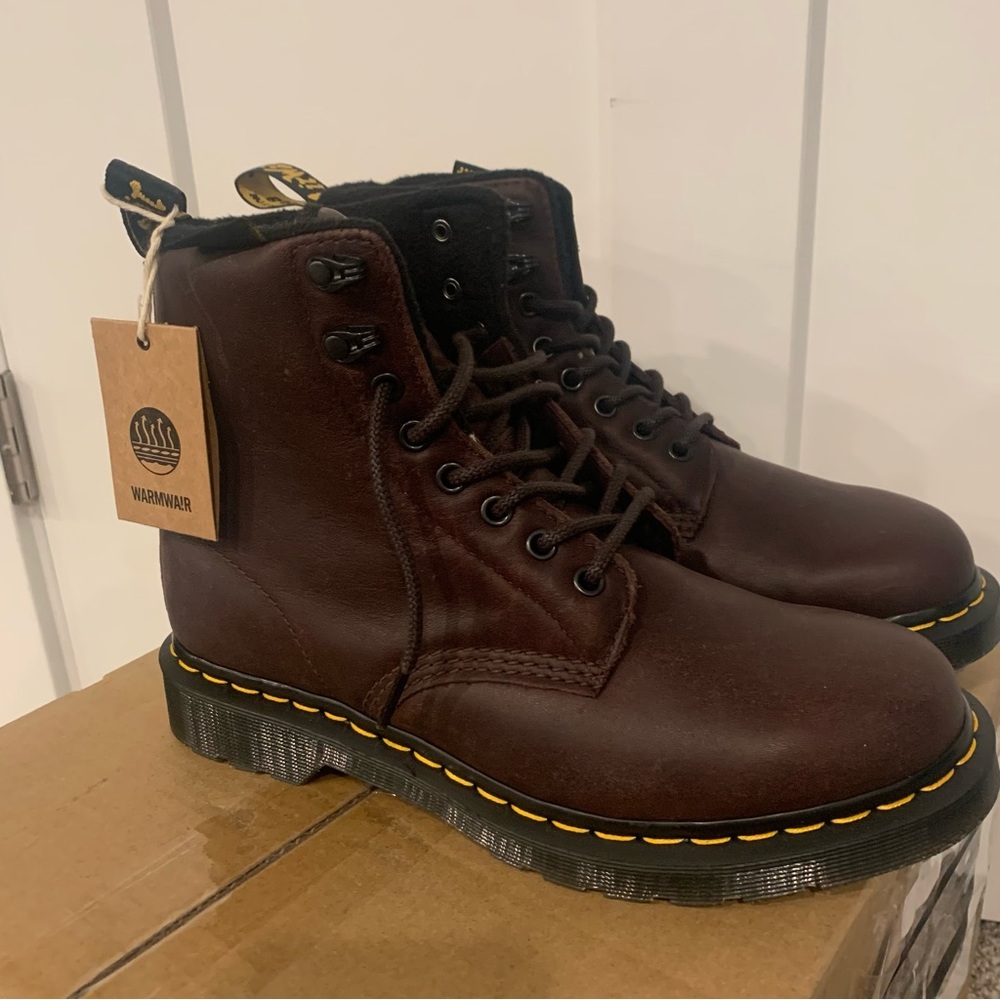 Brown Dr. Martens 1460 Pascal Warmwair Leather Lace Up Boot - Picture 5 of 8